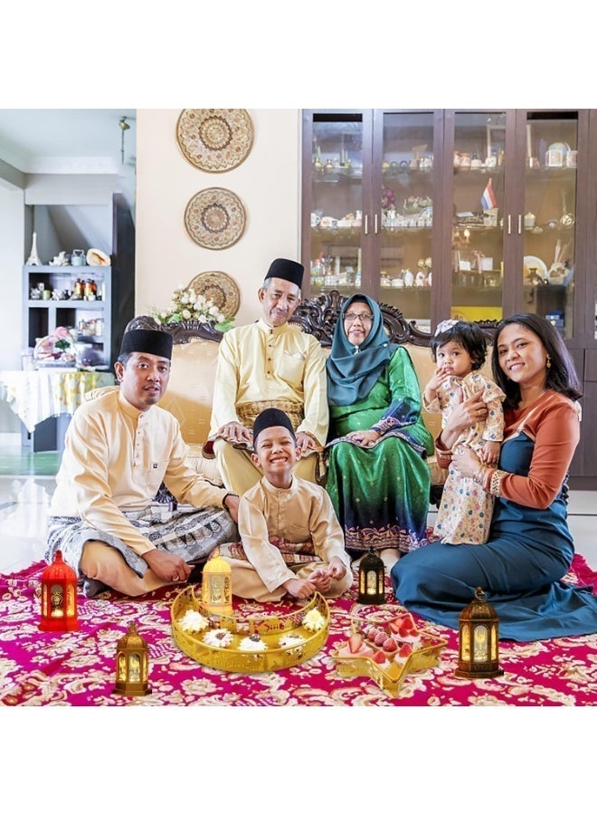 سوفام 5 PCS رمضان شمعة الفانوس, ليد عيد مبارك الفوانيس رمضان مبارك الفوانيس زخرفية نجمة القمر رمضان أضواء كريم, ليد فينتاج زخرفة الفوانيس المعلقة ديكور الحزب المنزلي - Image 3